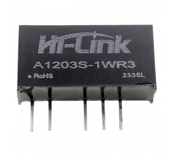 Модули питания Hi-Link A1203S-1WR3 Модуль DC-DC преобразователь сгальванической развязкой Uвх=12В Uвых=±3В Pвых=1Вт#2156563