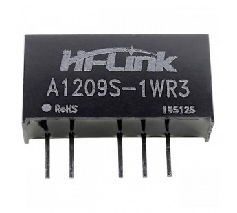 Модули питания Hi-Link A1209S-1WR3 Модуль DC-DC преобразователь сгальванической развязкой Uвх=12В Uвых=±9В Pвых=1Вт#2156561