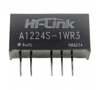 Модули питания Hi-Link A1224S-1WR3 Модуль DC-DC преобразователь сгальванической развязкой Uвх=12В Uвых=±24В Pвых=1Вт#2156558