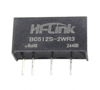Модули питания Hi-Link B0512S-2WR3 Модуль DC-DC преобразователь сгальванической развязкой Uвх=5В Uвых=12В Pвых=2Вт#2156540