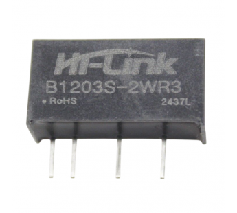 Модули питания Hi-Link B1203S-2WR3 Модуль DC-DC преобразователь сгальванической развязкой Uвх=12В Uвых=3,3В Pвых=2Вт#2156556