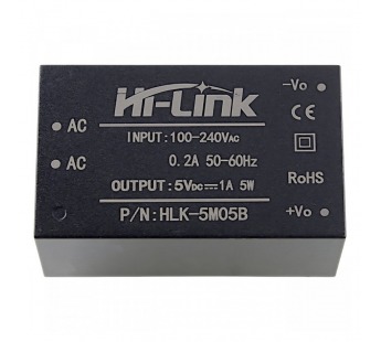 Модули питания Hi-Link HLK-5M05B Модуль питания AC-DCUвх=100-240В Uвых=5В Pвых=5Вт#2156794