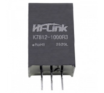 Модули питания Hi-Link K7812-1000R3 Модуль DC-DC преобразовательUвх=16-36/8-27В Uвых=12/-12В Iвых=1/-0,3А#2156751