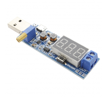 Модули питания NONAME DC-DC USB/microUSB Модуль Step-Up/DownDC-DC преобразователь Uвх=5В Uвых=1,2-24В с цифровым индикатором#2161004