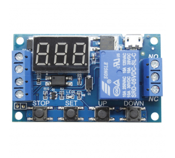 Модули реле и коммутации NONAME Модуль JZ-801/HCW-M421 релевремени с индикатором 0,1-999с Uпит=6-30В SPDT 250В 10А и триггеромзапуска 3-24В#2160996