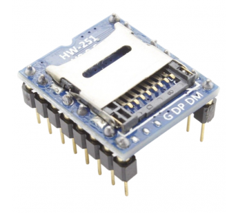 Модули аудио NONAME Модуль WTV020-SD MP3 с разъемом подmicroSD и УНЧ 1Вт Uвх=2,6-3,6В#2156761