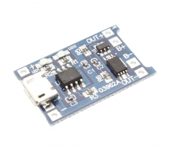Модули зарядки NONAME TP4056 Модуль зарядки li-ion аккумуляторовUвх=5В Iзар=1А, с защитой (Micro USB)#2156138