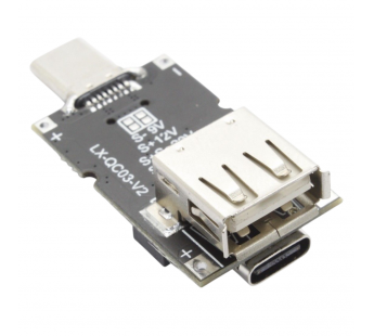 Модули зарядки NONAME Модуль триггера быстрой зарядки LX-QC03-V2Type-C(f)-Type-C(m)/USB-A(m)  QC2.0/QC3.0  Uвых=5/9/12/20В Imax=5А#2156802