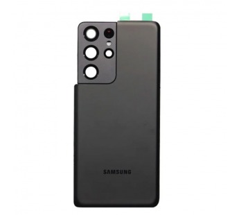 Задняя крышка Samsung Galaxy S21 Ultra (G998) (Черный) (Со стеклом камеры) Premium#2167895