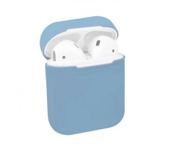 Чехол для APPLE Airpods 2 (силикон, матовый, голубой)#2162693