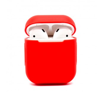 Чехол для APPLE Airpods 2 (силикон, матовый, красный)#2162692