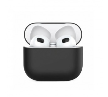 Чехол для APPLE Airpods 3 (силикон, матовый, черный)#2162404