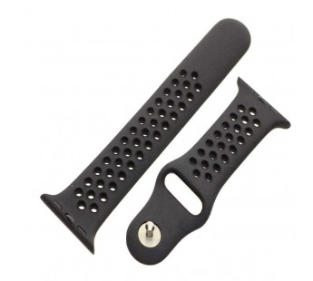 Ремешок для Apple Watch 38mm/40mm/41mm (с перфорацией,угольно-черный), размер M/L#2157249