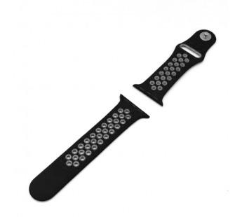 Ремешок для Apple Watch 38mm/40mm/41mm (с перфорацией,черно-серый), размер M/L#2157129