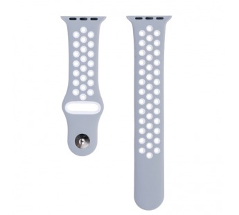 Ремешок для Apple Watch 42mm/44mm/45mm/49mm (с перфорацией,серо-белый), размер M/L#2173795