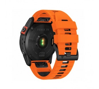 Ремешок для Garmin Fenix 7x Pro 26mm (силикон, оранжевый)#2157103