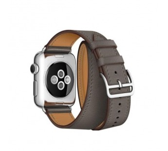 Ремешок для Apple Watch 38mm/40mm/41mm (экокожа, серый (DoubleWave))#2157015