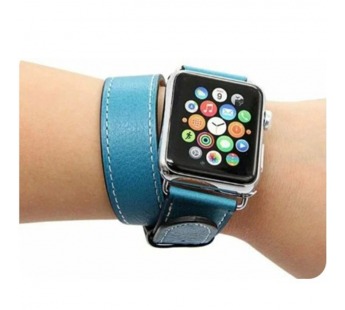 Ремешок для Apple Watch 38mm/40mm/41mm (экокожа, синий (DoubleWave))#2157016