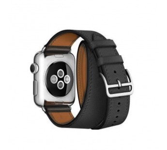 Ремешок для Apple Watch 38mm/40mm/41mm (экокожа, черный (DoubleWave))#2157017