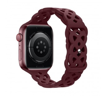 Ремешок для Apple Watch 42mm/44mm/45mm/49mm (силикон, плетение, темно-красный) HOCO WA09#2156991