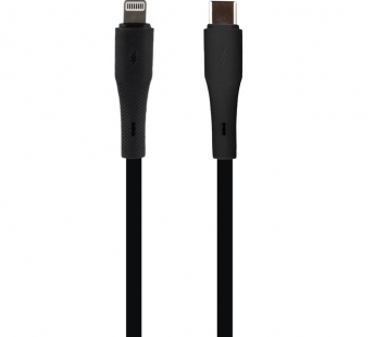Кабель PERFEO USB C вилка - Lightning вилка, 30W, черный, силикон, длина 1 м., ELASTIC (C1007)#2156870