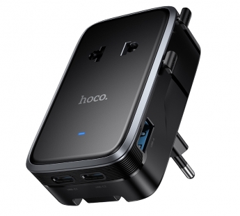 Сетевое зарядное устройсво Hoco AC35 (1*USB+2*Type-C/ 1 розетка - 2000W) черный#2157201