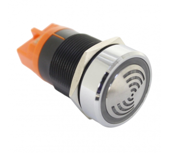 Индикаторы на панель LANBOO LBFMQ Индикатор на панельLB22FM-Q/R24V/N/J(L) красный 24В с зуммером (22мм) хромированный#2157967