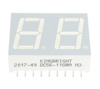 Индикаторы светодиодные KGB DC56-11GWA (Зелёный) Цифровойиндикатор 0,56" 2 разряда, ОК#2157669