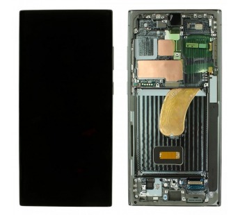 Дисплей для Samsung SM-S918 Galaxy S23 Ultra 5G + тачскрин + рамка(зеленый), ОРИГ100%#2161141