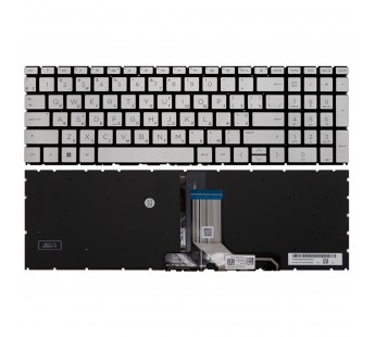 Клавиатура для HP Pavilion 15-eg серебряная с подсветкой (версия 2)#2158840