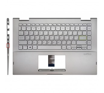 Топ-панель для ноутбука Asus VivoBook Flip 14 TP470EA серебро без подсветки (для моделей с SD-портом)#2158929