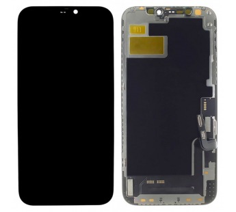 Дисплей для iPhone 12/12 Pro + тачскрин + рамка (черный), LTPS JCID(шлейф IC)#2159723