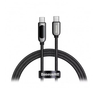 Кабель Baseus 2 Fast 100W (Быстрая зарядка) (USB C - USB C) (1m) (С дисплеем) (Cosmic Black)#2160154