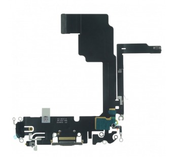 Шлейф для iPhone 15 Pro + разъем зарядки + микрофон (титан), оригинал(снятый)#2162555