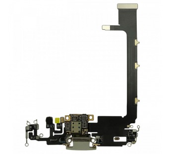 Шлейф для iPhone 11 Pro Max + разъем зарядки + микрофон (серый),JCID#2162585