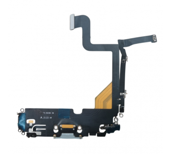 Шлейф для iPhone 13 Pro + разъем зарядки + микрофон (серебро),оригинал (снятый)#2162583