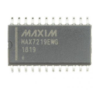 Драйвер индикаторов MAXIM MAX7219EWG+ (SO-24) Драйверсветодиодных индикаторов 8-разрядов ОК с последовательныминтерфейсом#2162998