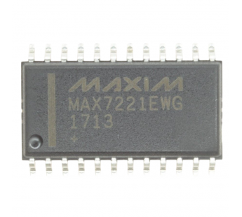 Драйвер индикаторов MAXIM MAX7221EWG+T (SO-24) Драйверсветодиодных индикаторов 8-разрядов ОК с последовательныминтерфейсом#2162996