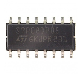Драйвер индикаторов STM STP08DP05MTR (SO-16) Драйвер светодиодов8 бит 20-100мА#2176610