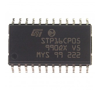 Драйвер индикаторов STM STP16CP05MTR (SO-24) Драйвер светодиодов16 бит 20-100мА#2163191
