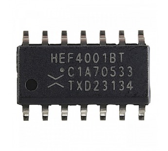 Логические микросхемы NXP HEF4001BT (SO-14) Логический элемент4ИЛИ-НЕ#2163257