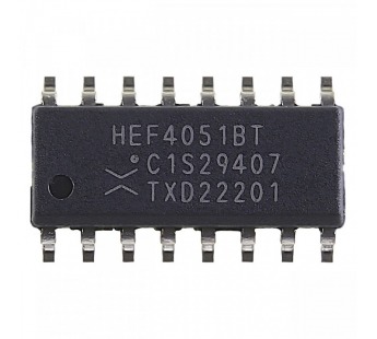 Логические микросхемы NXP HEF4051BT (SO-16) 8-ми канальныйаналоговый мультиплексор/демультиплексор#2163252