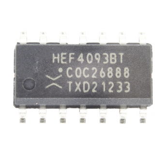 Логические микросхемы NXP HEF4093BT (SO-14) Логический элемент2И-НЕ с триггерами Шмитта#2163251
