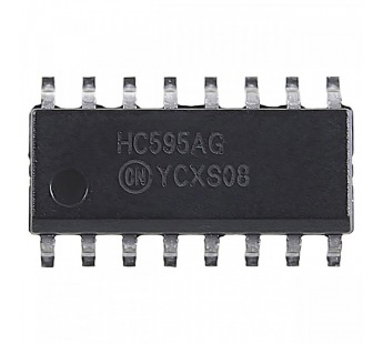 Логические микросхемы ONS MC74HC595ADR2G (SO-16) Сдвиговыйрегистр 8-раз.#2163249