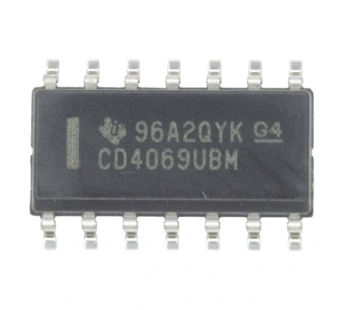 Логические микросхемы TI CD4069UBM96 (SO-14) Логический элементНЕ#2163309