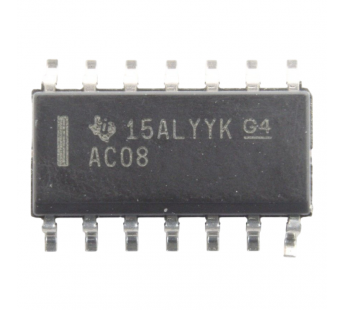 Логические микросхемы TI SN74AC08DR (SO-14) Логический элемент 2И4-канала#2163474