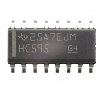 Логические микросхемы TI SN74HC595DR (SO-16) Сдвиговый регистр8-бит#2163454