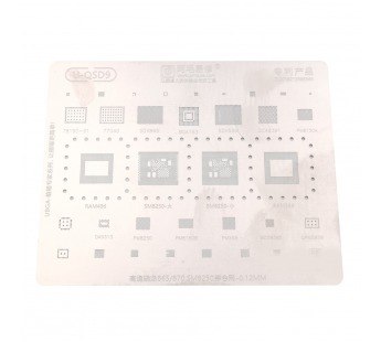 Трафарет UBGA865/870/78190-31/77040/SM8250/RAM496/RAM556/PM8150B/PMX55/QPM5679 (U-QSD9) AMAOE#2163393