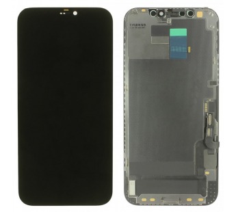 Дисплей для iPhone 12/12 Pro + тачскрин + рамка (черный), SOFT OLEDJCID (шлейф IC)#2166956