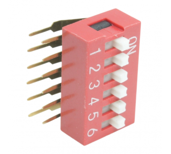 DIP-переключатели DAIER DA-06R (Красный) DIP переключатель 6 поз.угловой 50В 0,1А#2170493
